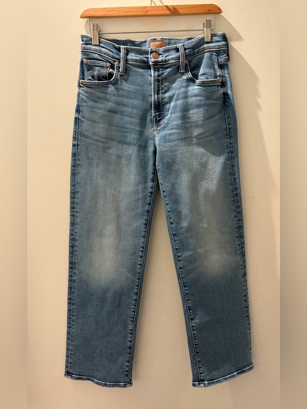 MOTHER Mid Rise Zip Rambler Ankle Jeans Out Of The Blue Stretch Denim Sz 28 - Picture 3 of 8